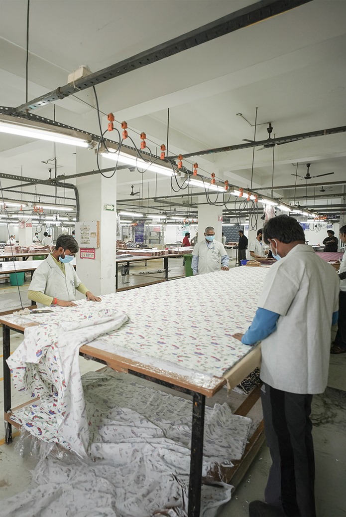 Garment manufacturing production floor